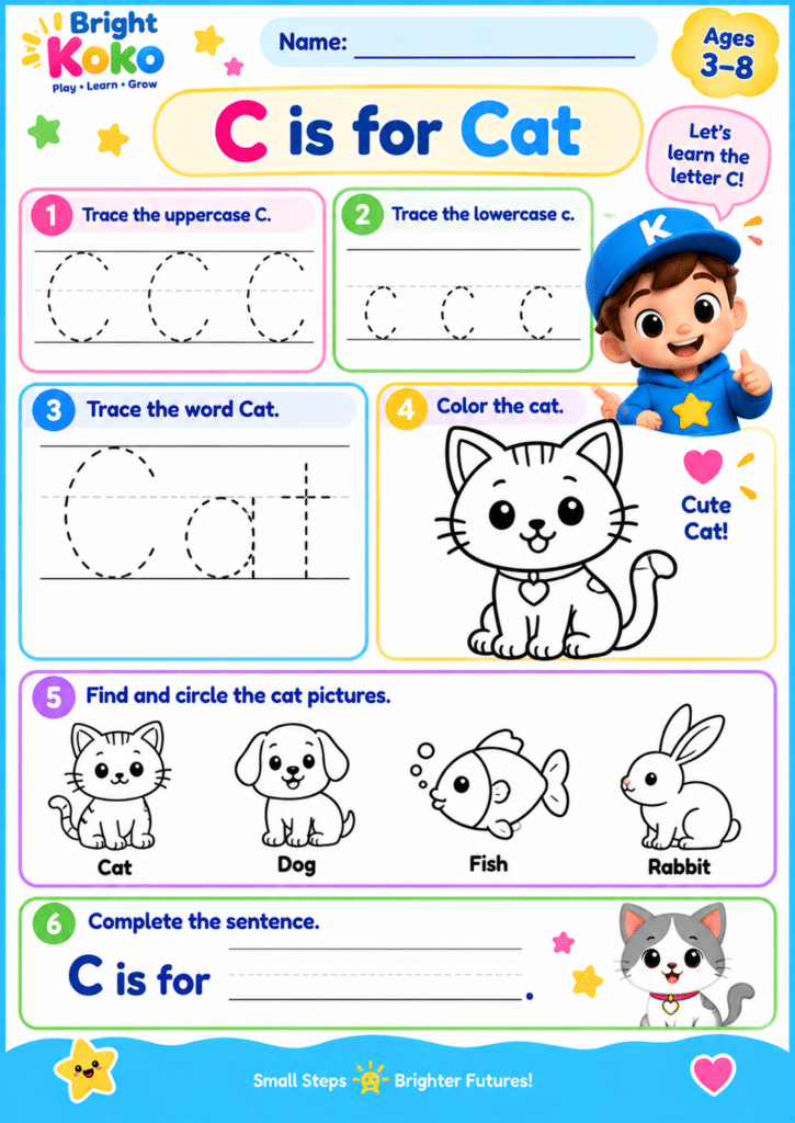 C is for Cat Worksheet