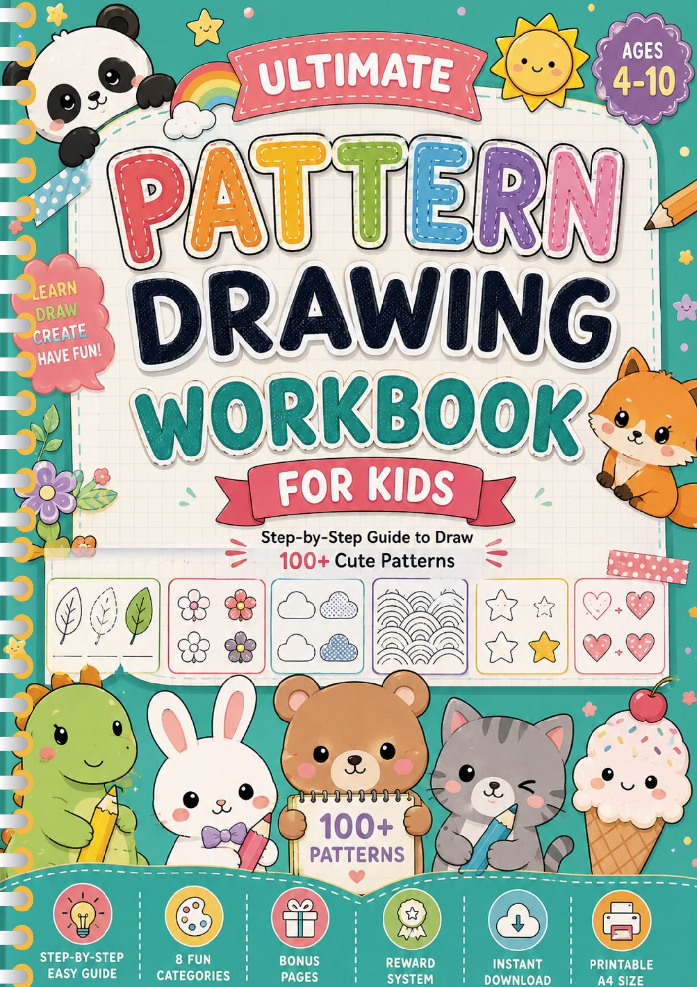 Ultimate Pattern Drawing Workbook for Kids Ages 4–10