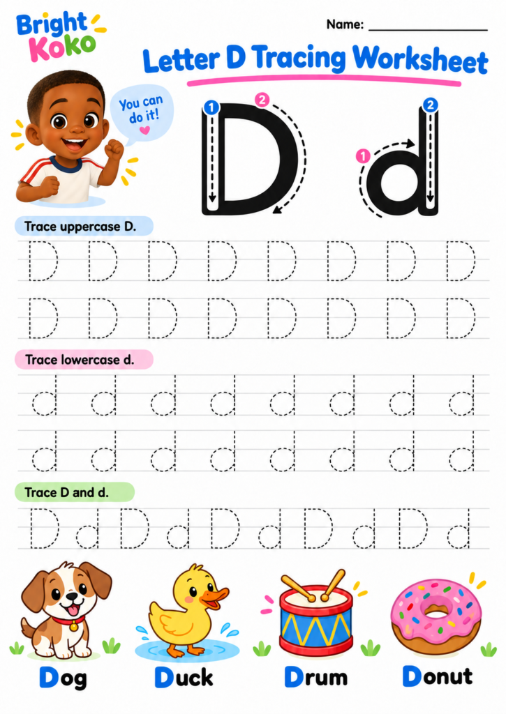 Letter D Coloring Worksheet